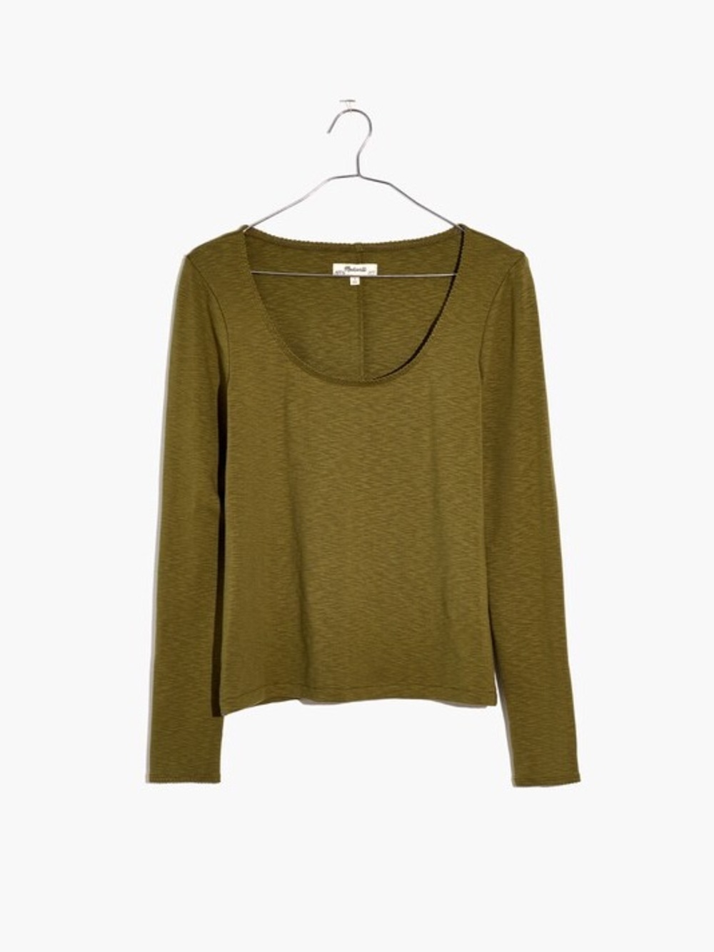 Madewell Scoopneck Long-Sleeve Baby Tee in Kale